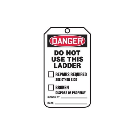 Accuform Danger, PF-Cardstock, 3-1/4 in Width, 1/4 in Height, , 5 PK TRS342PTM